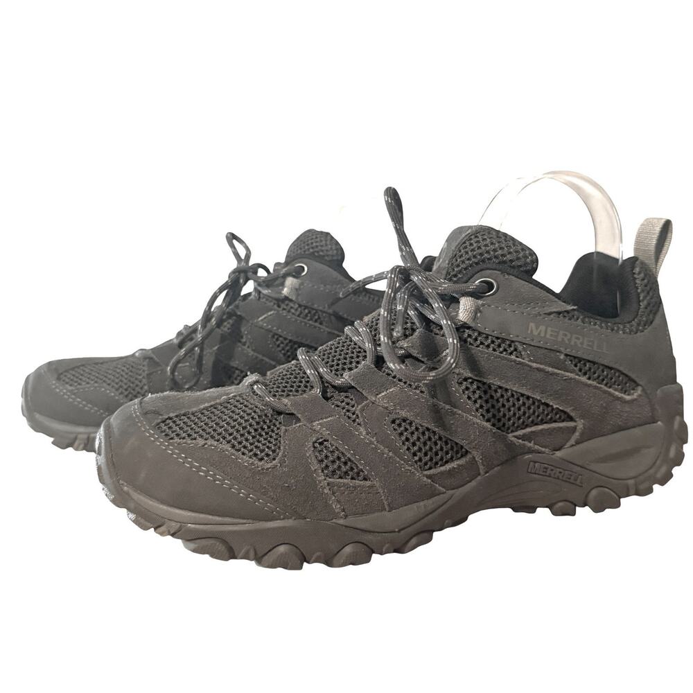 Merrell Alverstone Hiking Dark Gray Olive Suede Lace Up Sneakers Shoes Mens sz 9